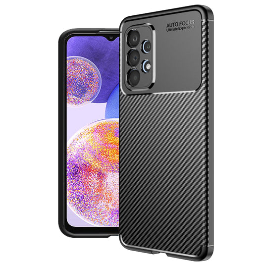 Deksel for Samsung Galaxy A23 5G A236 / A23 A235, Techsuit, Karbonfiber, Svart