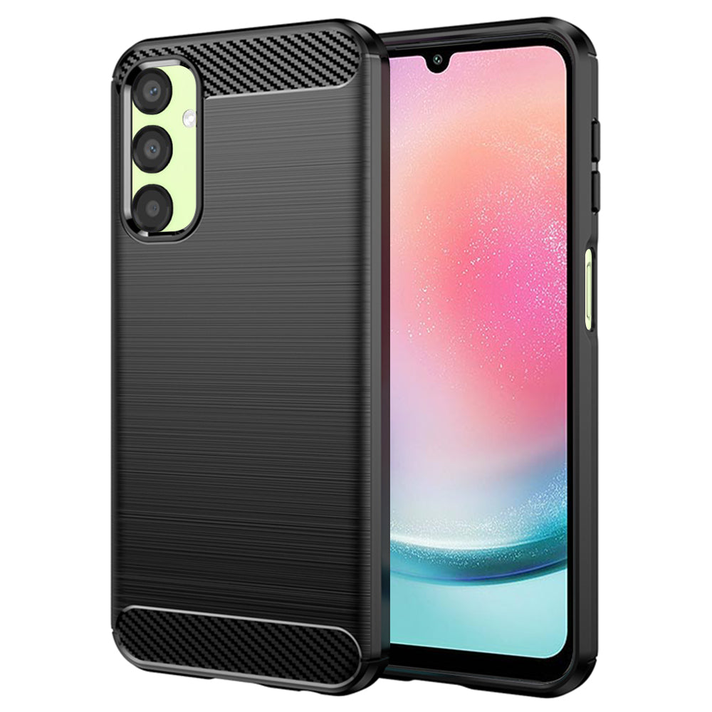 Deksel til Samsung Galaxy A24 4G A245, Techsuit, Karbon, Svart
