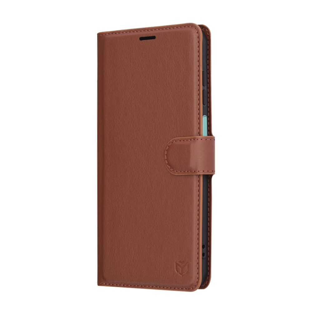 Deksel for Samsung Galaxy A26 A266, Techsuit, Leather Folio, Brun