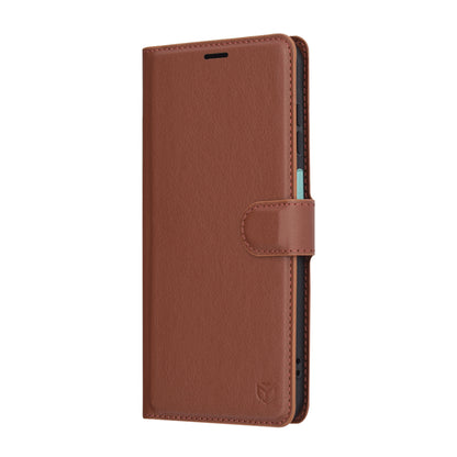 Deksel for Samsung Galaxy A26 A266, Techsuit, Leather Folio, Brun
