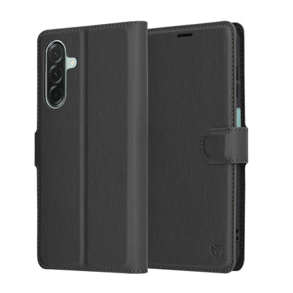 Deksel for Samsung Galaxy A26 A266, Techsuit, Leather Folio, Svart