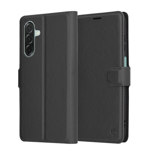 Deksel for Samsung Galaxy A26 A266, Techsuit, Leather Folio, Svart