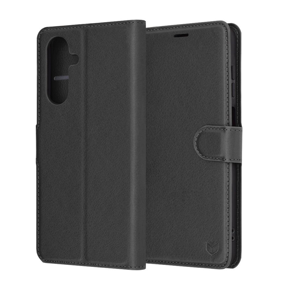 Deksel for Samsung Galaxy A26 A266, Techsuit, Leather Folio, Svart