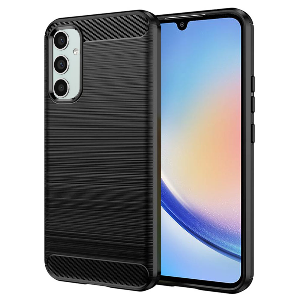 Deksel for Samsung Galaxy A34 A346, Techsuit, Karbon, Svart