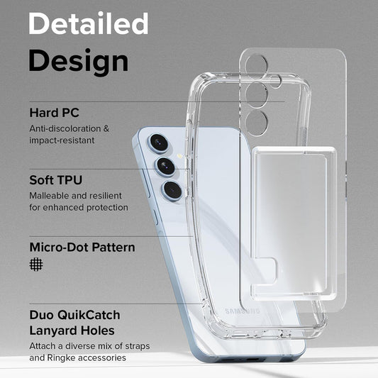 Deksel til Samsung Galaxy A35 5G A356, Ringke, Fusion Card, Transparent