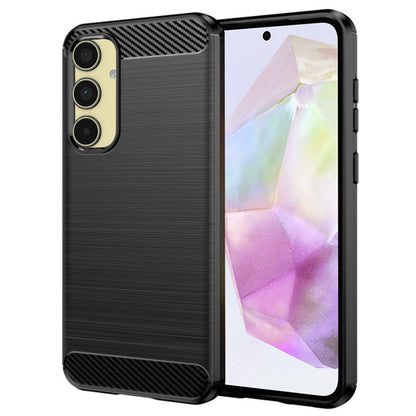 Deksel til Samsung Galaxy A35 5G A356, Techsuit, Karbon, Svart