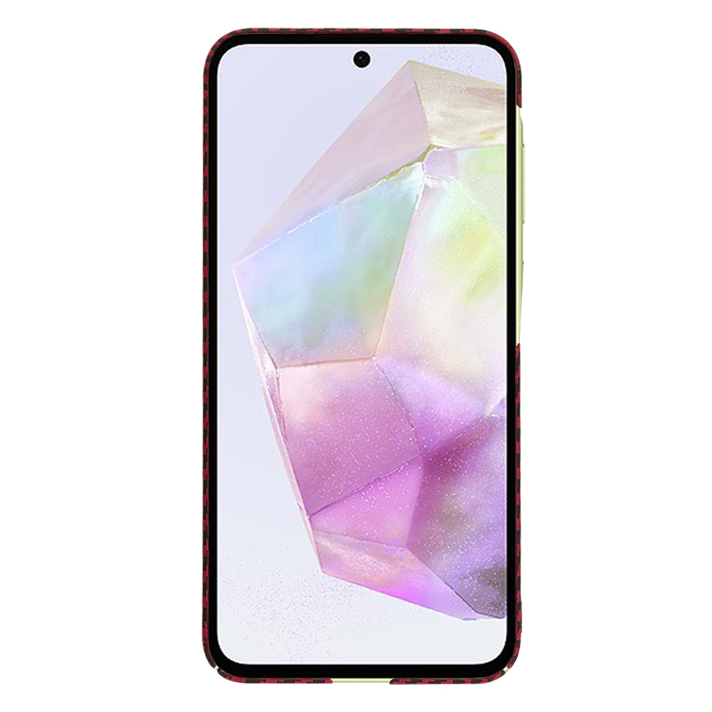 Deksel til Samsung Galaxy A35 5G A356, Techsuit, Carbonite FiberShell, Rød