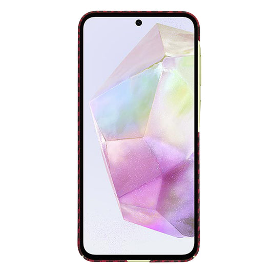 Deksel til Samsung Galaxy A35 5G A356, Techsuit, Carbonite FiberShell, Rød