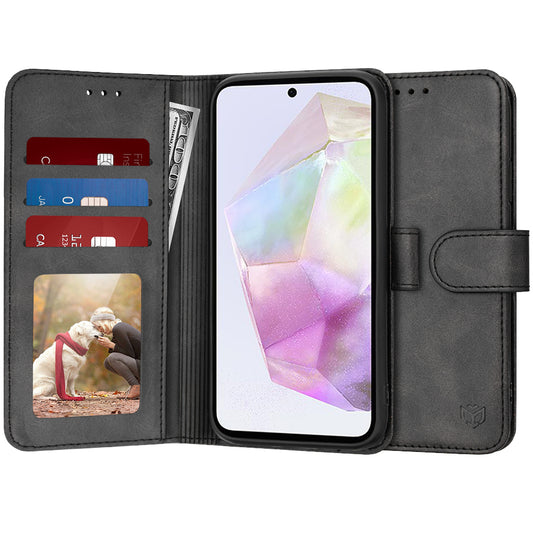 Deksel for Samsung Galaxy A35 5G A356, Techsuit, Diary Book, svart