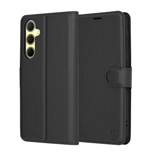 Deksel for Samsung Galaxy A35 5G A356, Techsuit, Leather Folio, Svart