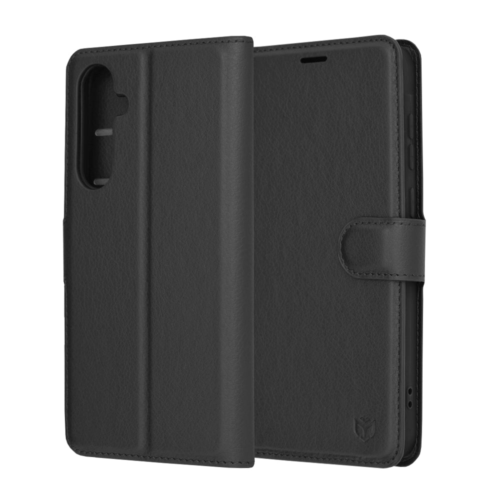 Deksel for Samsung Galaxy A35 5G A356, Techsuit, Leather Folio, Svart