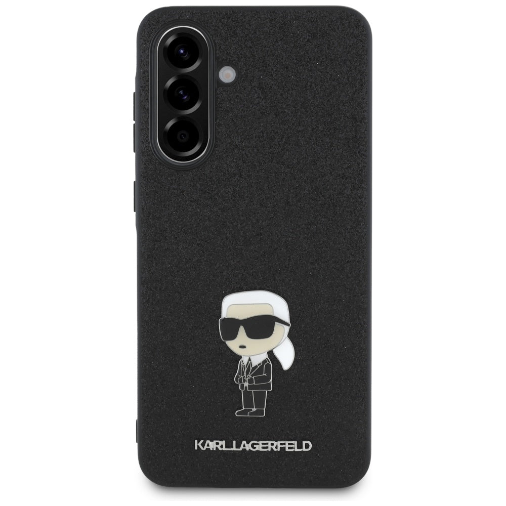 Deksel for Samsung Galaxy A36 A366, Karl Lagerfeld, Glitter Fixed Ikonik Karl, Svart