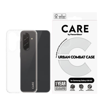 Deksel for Samsung Galaxy A36 A366, PanzerGlass, Care Urban Combat, Gjennomsiktig