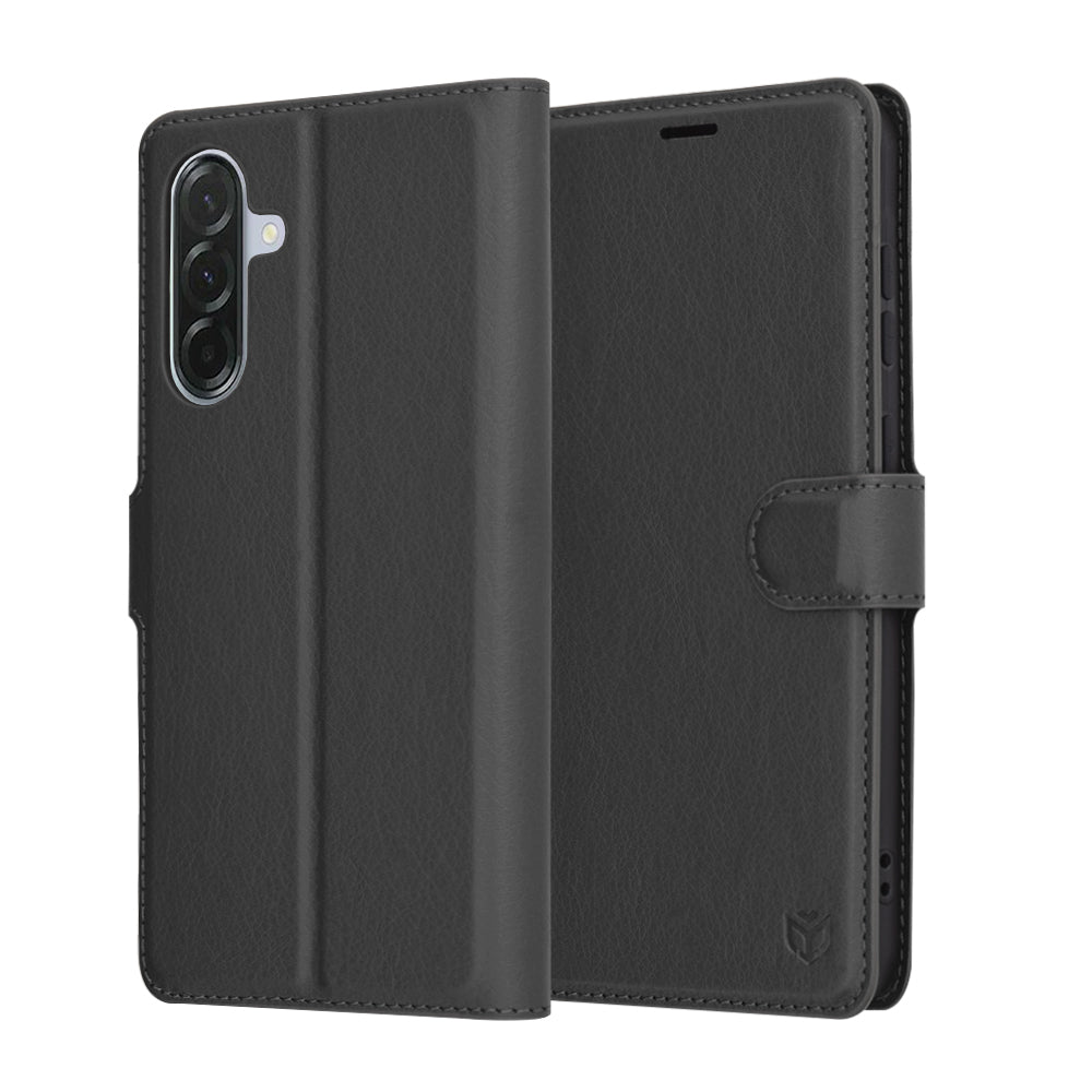 Deksel for Samsung Galaxy A36 A366, Techsuit, Leather Folio, Svart