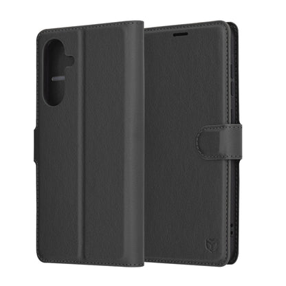 Deksel for Samsung Galaxy A36 A366, Techsuit, Leather Folio, Svart