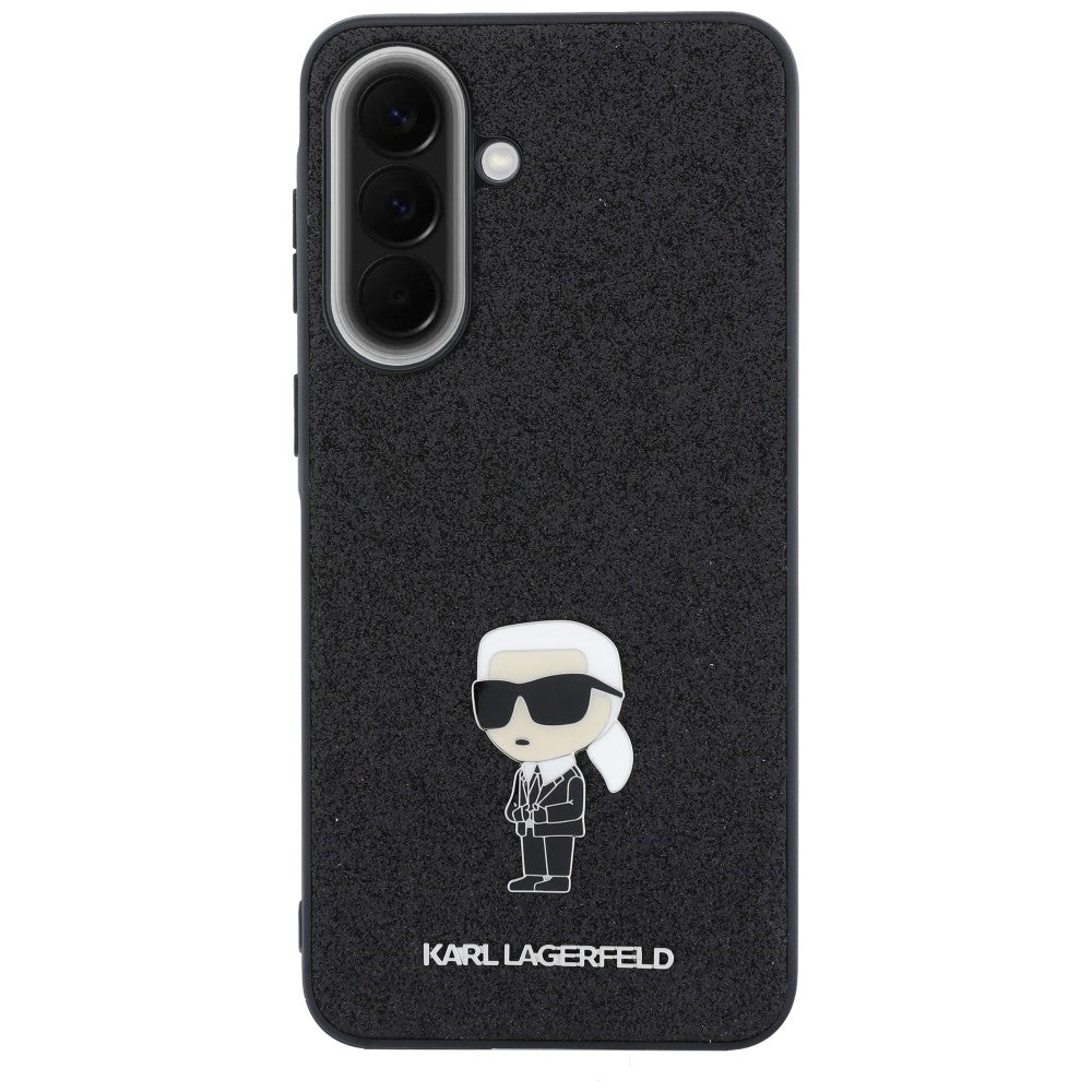 Deksel til Samsung Galaxy A37 5G, Karl Lagerfeld, Glitter Fixed Ikonik Karl, Svart