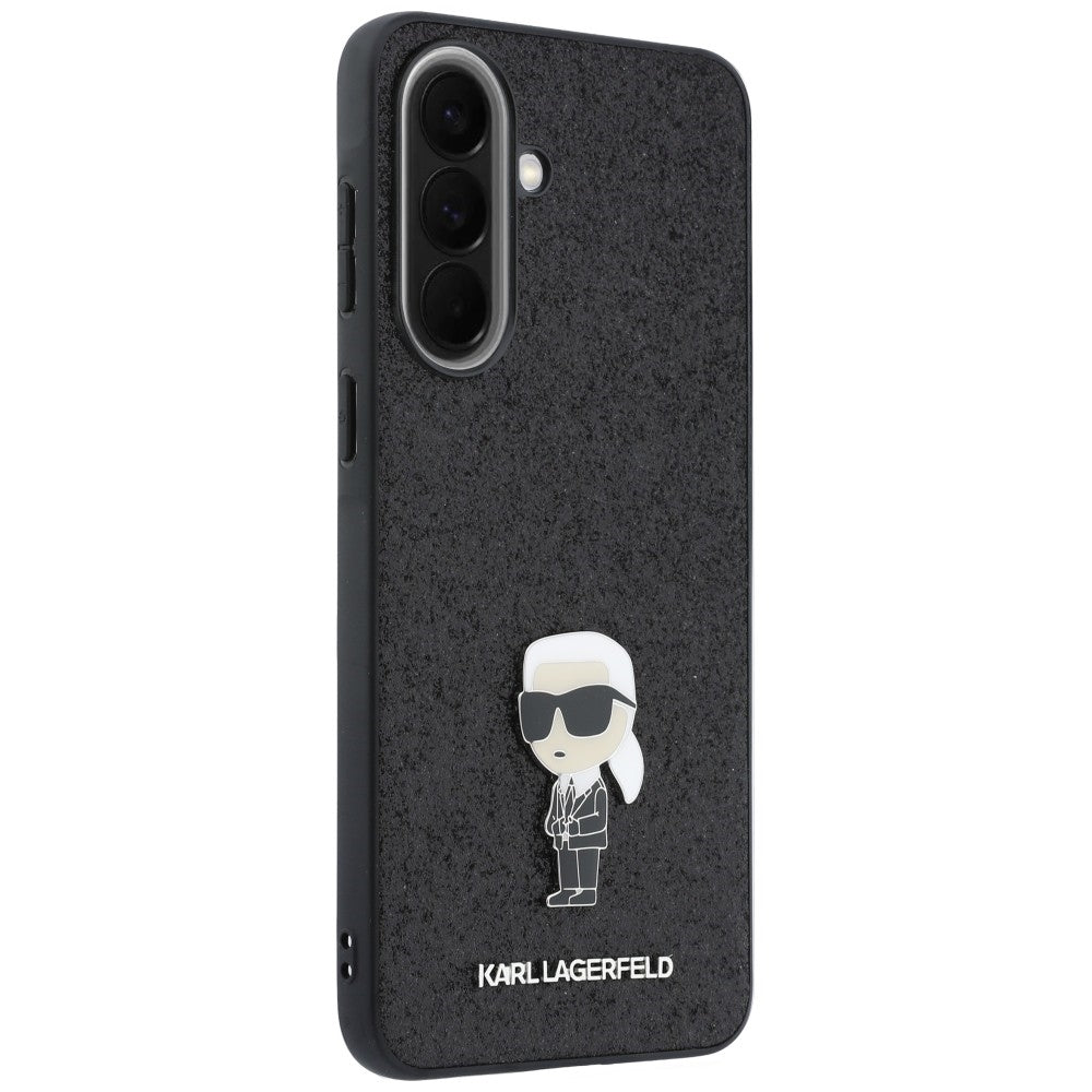 Deksel til Samsung Galaxy A37 5G, Karl Lagerfeld, Glitter Fixed Ikonik Karl, Svart