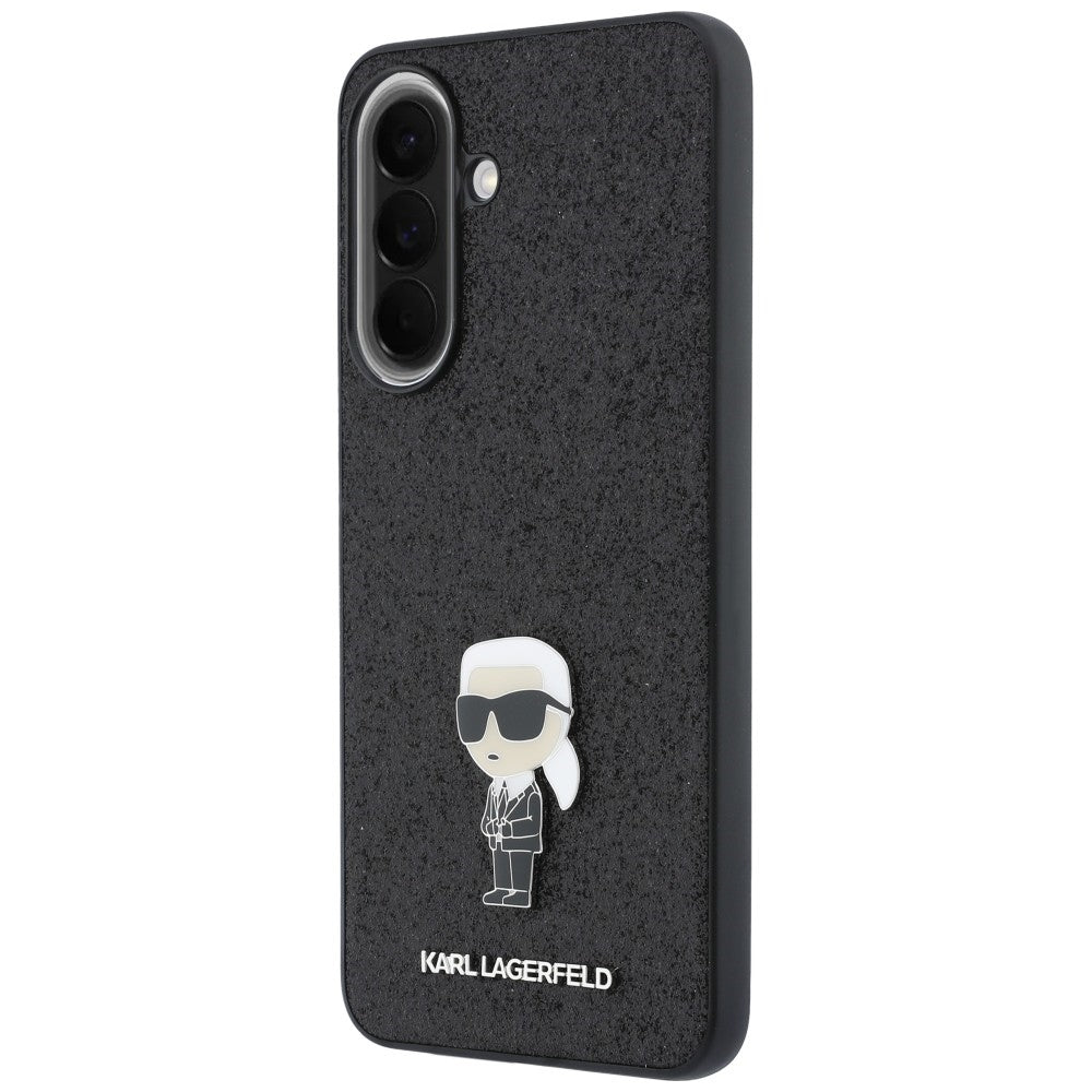 Deksel til Samsung Galaxy A37 5G, Karl Lagerfeld, Glitter Fixed Ikonik Karl, Svart