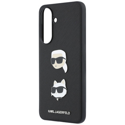 Deksel til Samsung Galaxy A37 5G, Karl Lagerfeld, Grained Karl & Choupette's Heads Pins and Logo, Svart