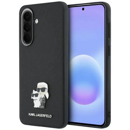Deksel til Samsung Galaxy A37 5G, Karl Lagerfeld, Saffiano Karl & Choupette Metal, Svart