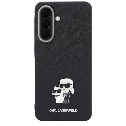 Deksel til Samsung Galaxy A37 5G, Karl Lagerfeld, Saffiano Karl & Choupette Metal, Svart
