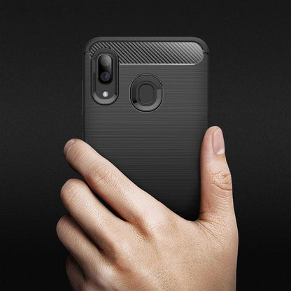 Deksel for Samsung Galaxy A40 A405, Techsuit, Karbon, Svart