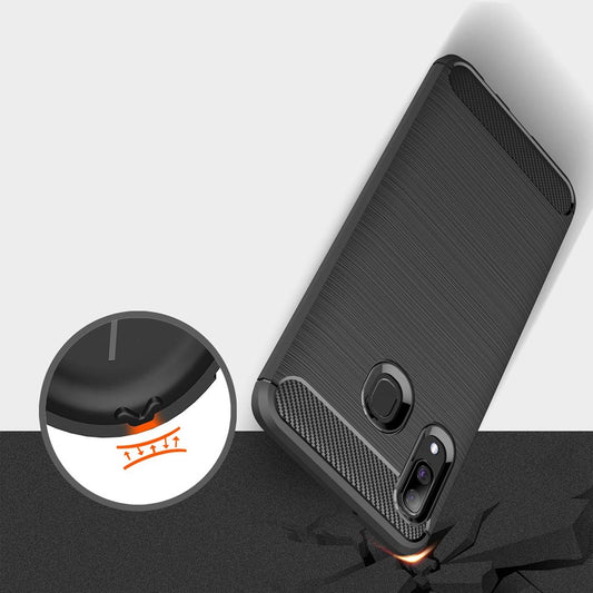 Deksel for Samsung Galaxy A40 A405, Techsuit, Karbon, Svart