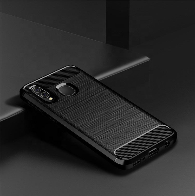 Deksel for Samsung Galaxy A40 A405, Techsuit, Karbon, Svart