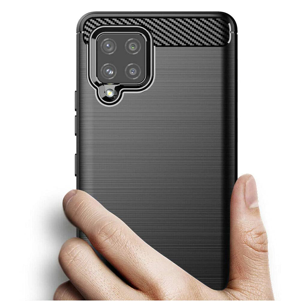 Deksel til Samsung Galaxy A42 5G A426, Techsuit, Karbon, Svart