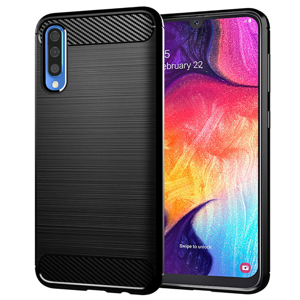 Deksel til Samsung Galaxy A50s A507 / A30s A307 / A50 A505, Techsuit, Karbon, Svart