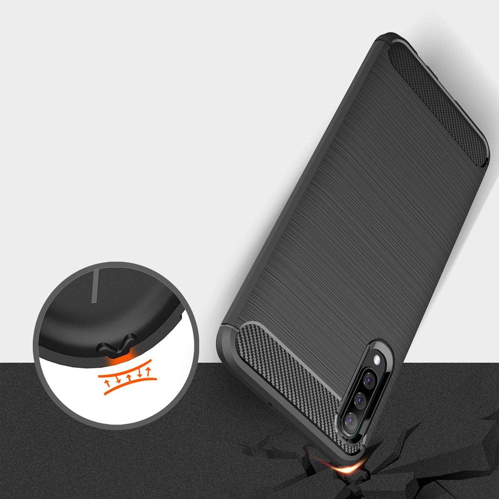 Deksel til Samsung Galaxy A50s A507 / A30s A307 / A50 A505, Techsuit, Karbon, Svart