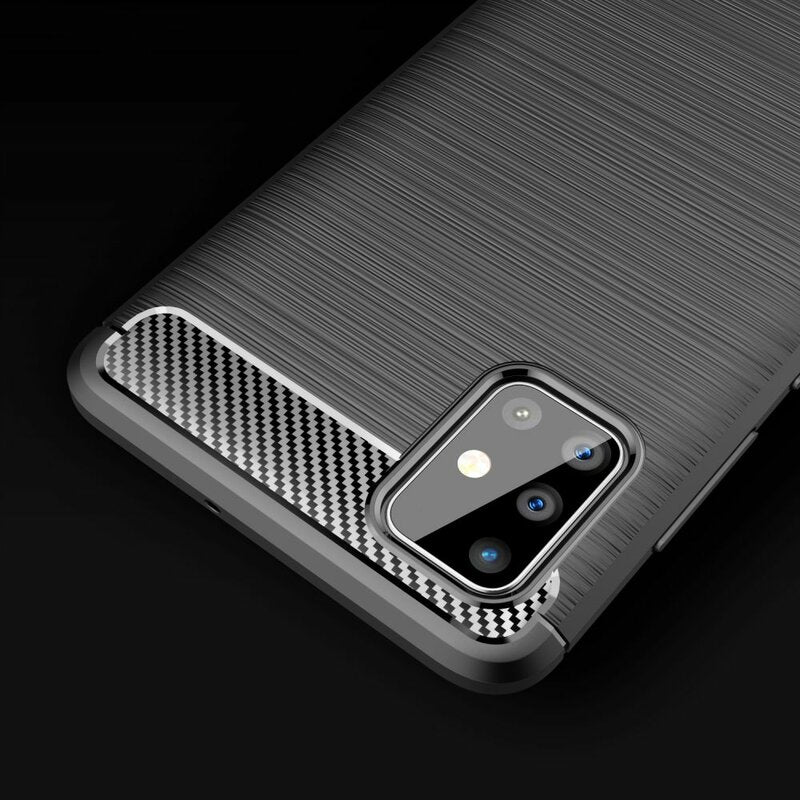 Deksel til Samsung Galaxy A51 A515, Techsuit, Karbon, Svart