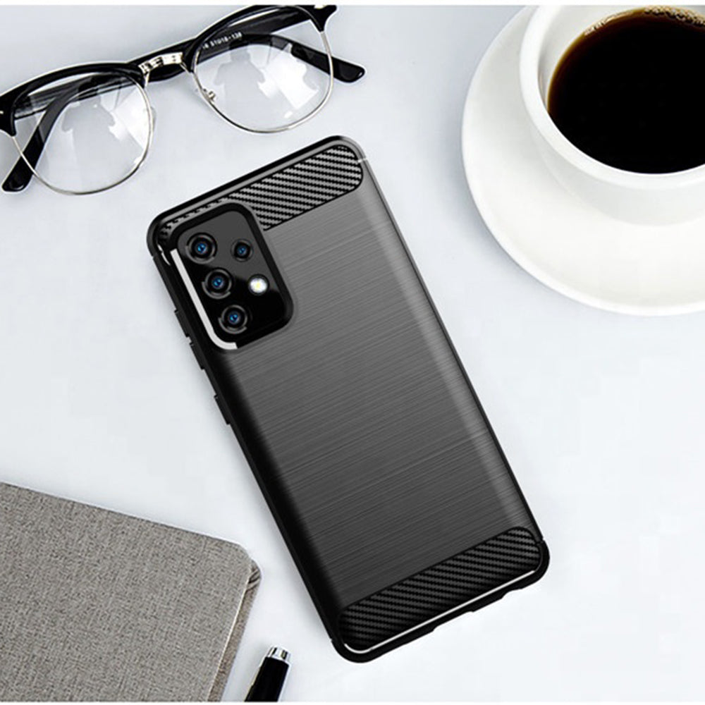 Deksel til Samsung Galaxy A52s 5G A528 / A52 5G A526 / A52 A525, Techsuit, Karbon, Svart