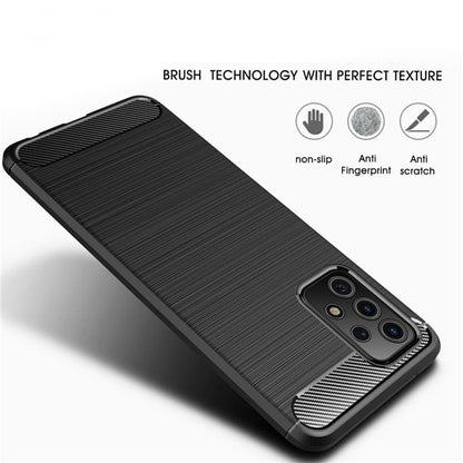 Deksel til Samsung Galaxy A52s 5G A528 / A52 5G A526 / A52 A525, Techsuit, Karbon, Svart