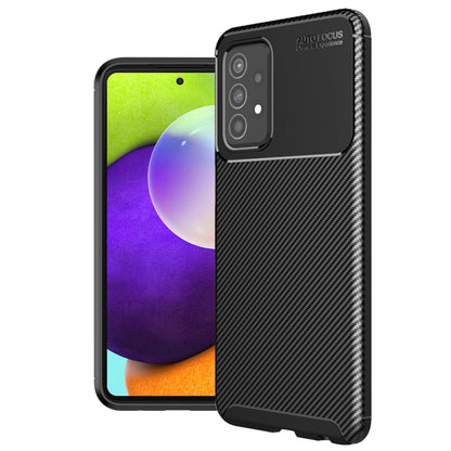 Deksel for Samsung Galaxy A52s 5G A528 / A52 5G A526 / A52 A525, Techsuit, Karbonfiber, Svart