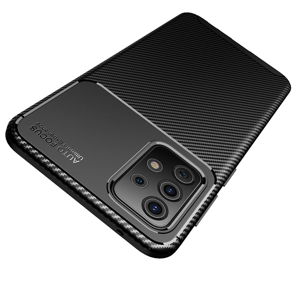 Deksel for Samsung Galaxy A52s 5G A528 / A52 5G A526 / A52 A525, Techsuit, Karbonfiber, Svart