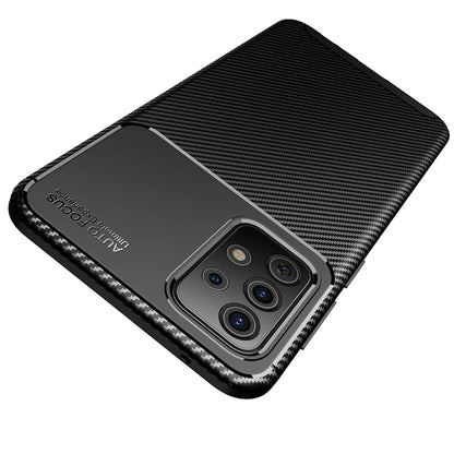 Deksel for Samsung Galaxy A52s 5G A528 / A52 5G A526 / A52 A525, Techsuit, Karbonfiber, Svart
