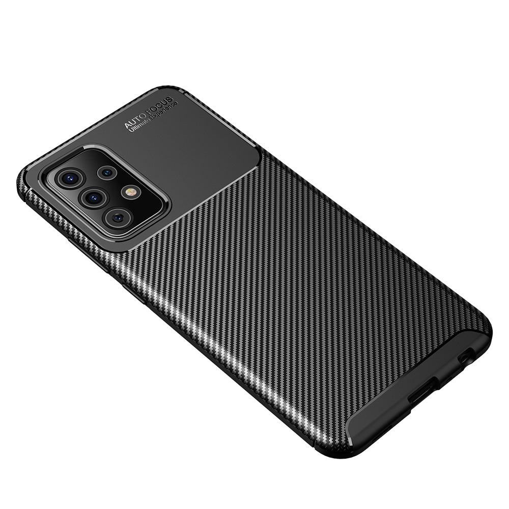 Deksel for Samsung Galaxy A52s 5G A528 / A52 5G A526 / A52 A525, Techsuit, Karbonfiber, Svart