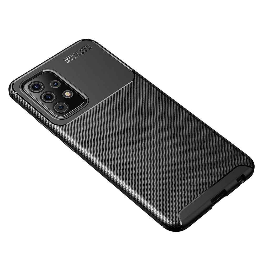 Deksel for Samsung Galaxy A52s 5G A528 / A52 5G A526 / A52 A525, Techsuit, Karbonfiber, Svart