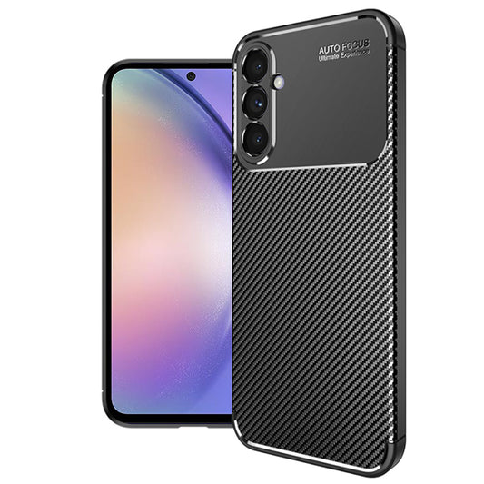 Deksel til Samsung Galaxy A54 A546, Techsuit, CarbonFiber, Svart
