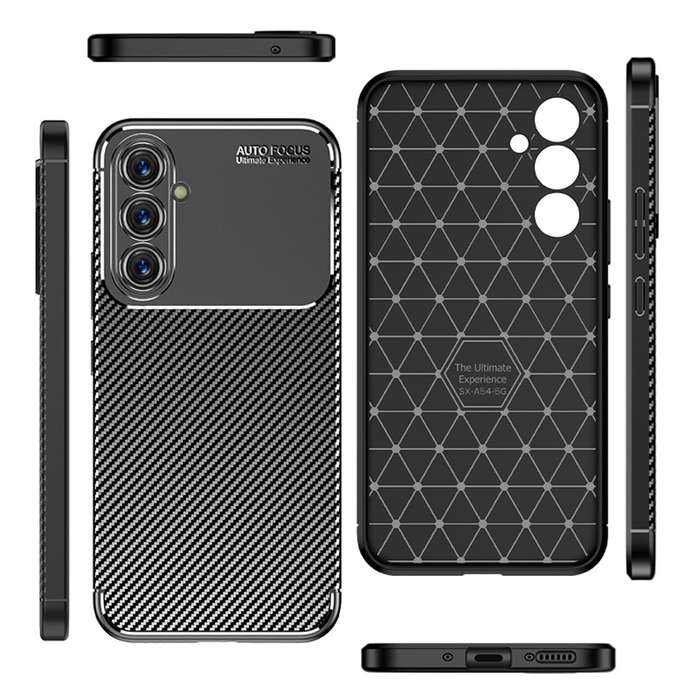 Deksel til Samsung Galaxy A54 A546, Techsuit, CarbonFiber, Svart