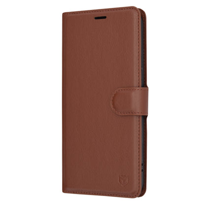 Deksel for Samsung Galaxy A54 A546, Techsuit, Leather Folio, Brun