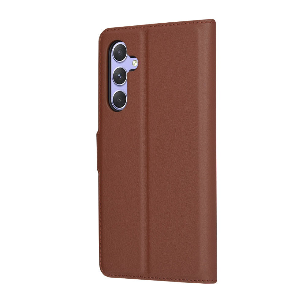 Deksel for Samsung Galaxy A54 A546, Techsuit, Leather Folio, Brun