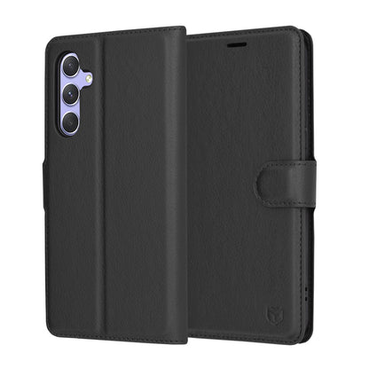 Deksel for Samsung Galaxy A54 A546, Techsuit, Leather Folio, Svart