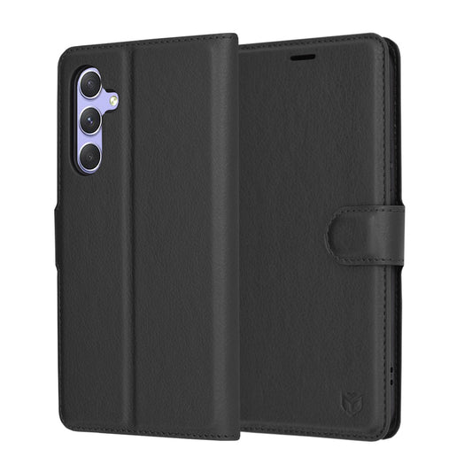 Deksel for Samsung Galaxy A54 A546, Techsuit, Leather Folio, Svart