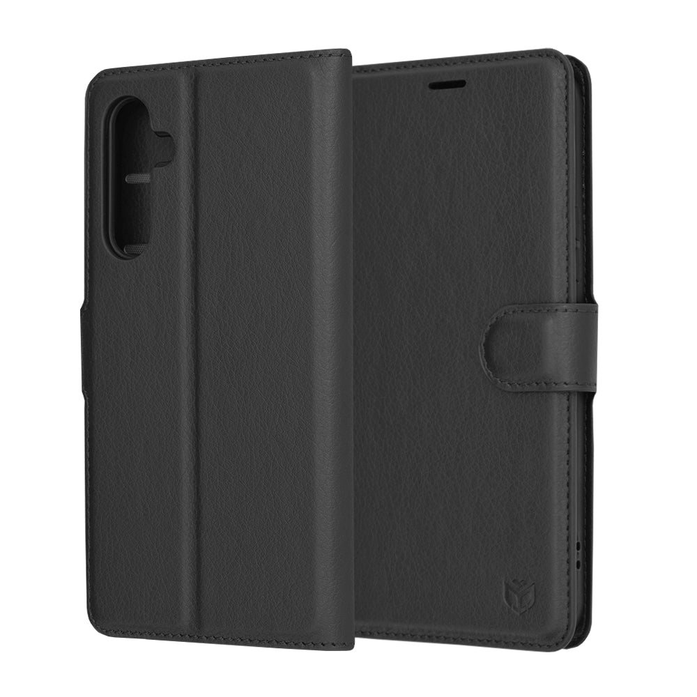 Deksel for Samsung Galaxy A54 A546, Techsuit, Leather Folio, Svart