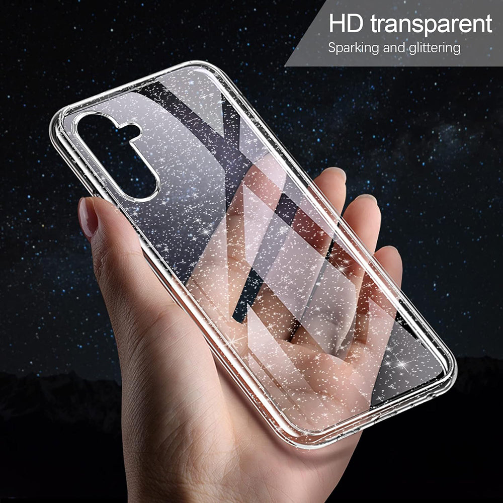 Deksel for Samsung Galaxy A54 A546, Techsuit, SparkleSkin, Transparent