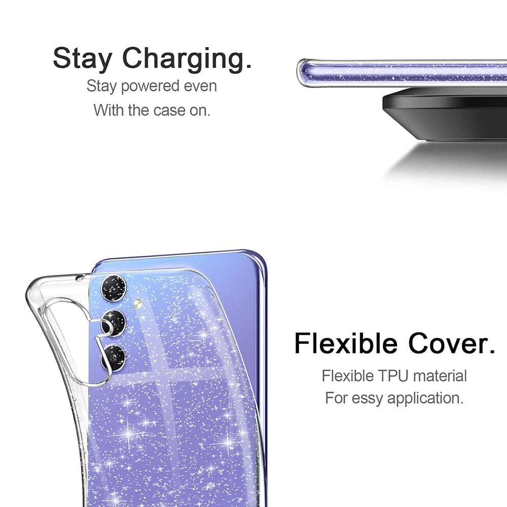 Deksel for Samsung Galaxy A54 A546, Techsuit, SparkleSkin, Transparent