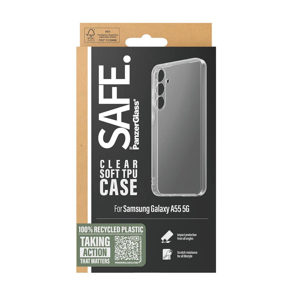 Deksel for Samsung Galaxy A55 5G A556, PanzerGlass, Safe., Gjennomsiktig