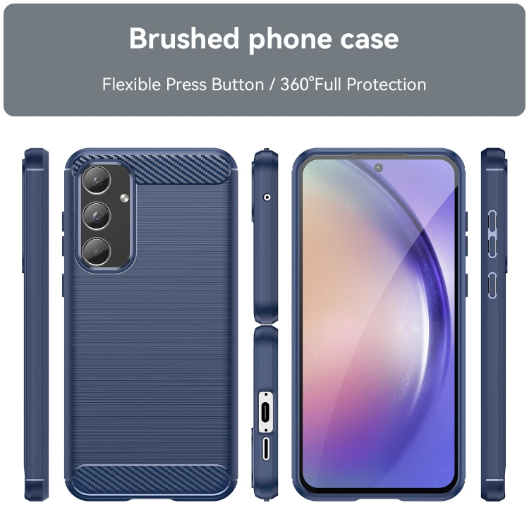Deksel til Samsung Galaxy A55 5G A556, Techsuit, Karbon, Blå